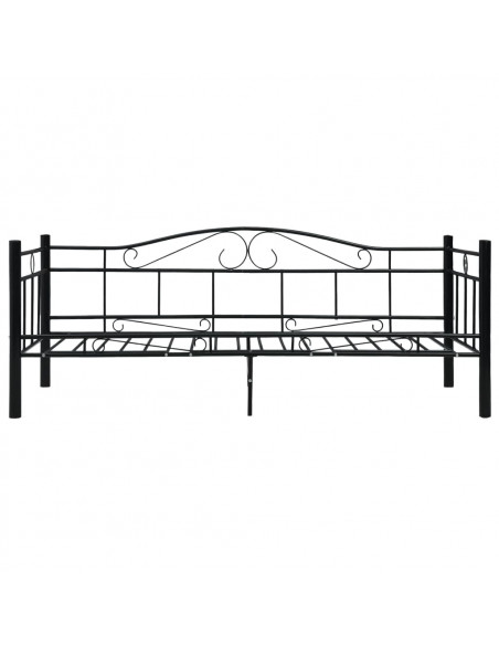 Telaio Divano Letto Nero in Metallo 90x200 cm