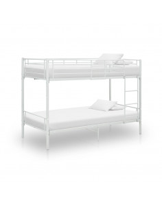 Letto a Castello Bianco in Metallo 90x200 cm 2