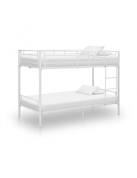 Letto a Castello Bianco in Metallo 90x200 cm