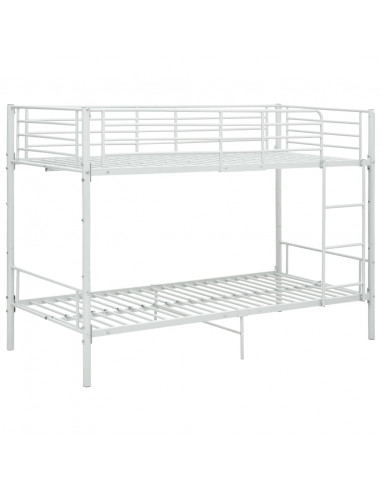 Letto a Castello Bianco in Metallo 90x200 cm