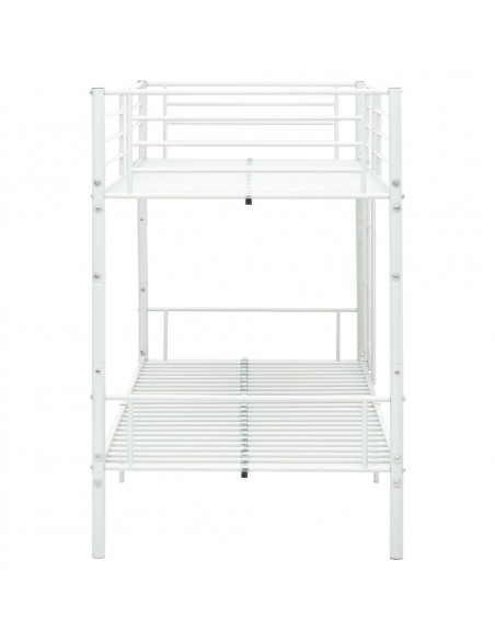 Letto a Castello Bianco in Metallo 90x200 cm
