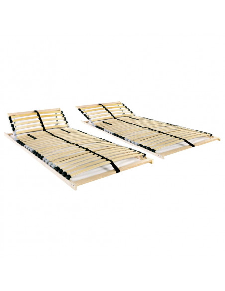 Reti a Doghe 2 pz 7 Zone con 28 Doghe in Legno 70x200 cm