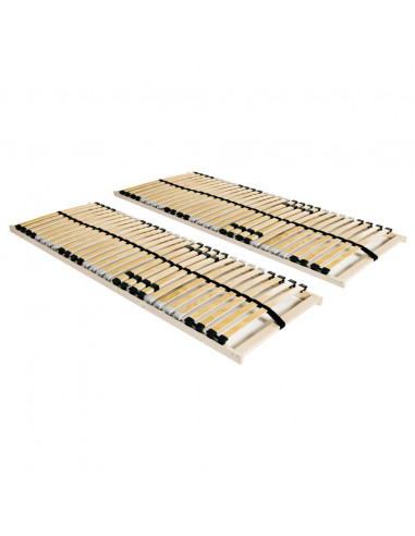 Reti a Doghe 2 pz 7 Zone con 28 Doghe in Legno 70x200 cm