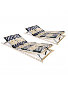 Reti a Doghe 2 pz 7 Zone con 42 Doghe in Legno 70x200 cm 2