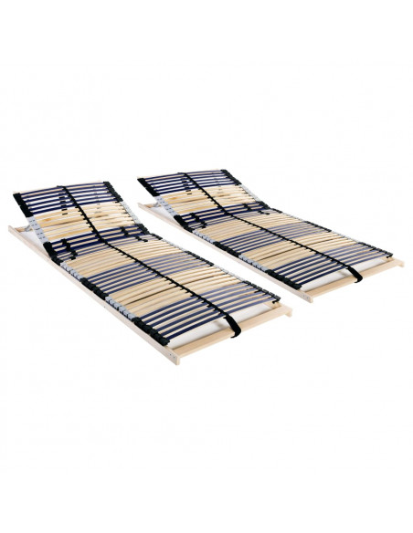 Reti a Doghe 2 pz 7 Zone con 42 Doghe in Legno 80x200 cm