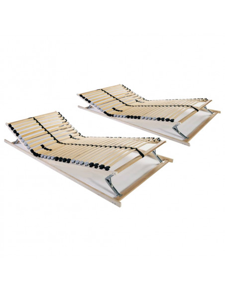 Reti a Doghe 2 pz 7 Zone con 28 Doghe in Legno 90x200 cm