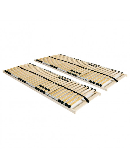 Reti a Doghe 2 pz 7 Zone con 28 Doghe in Legno 90x200 cm