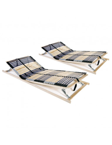 Reti a Doghe 2 pz 7 Zone con 42 Doghe in Legno 90x200 cm