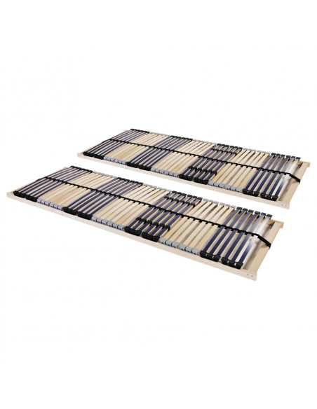 Reti a Doghe 2 pz 7 Zone con 42 Doghe in Legno 90x200 cm