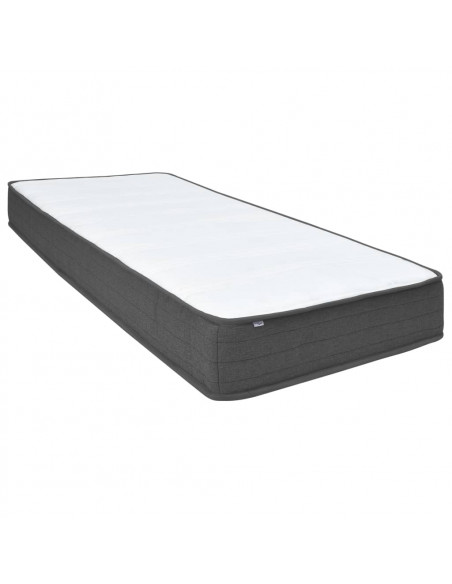 Letto a Molle Grigio Scuro in Tessuto 90x200 cm