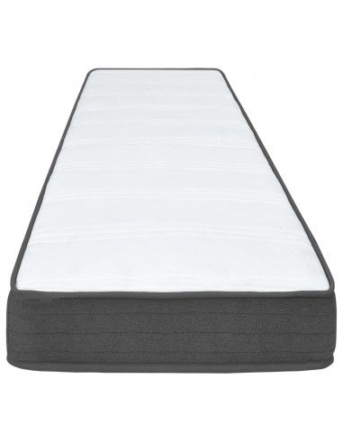 Letto a Molle Grigio Scuro in Tessuto 90x200 cm