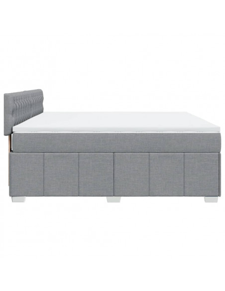 Giroletto a Molle con Materasso Grigio Chiaro180x200 cm Tessuto
