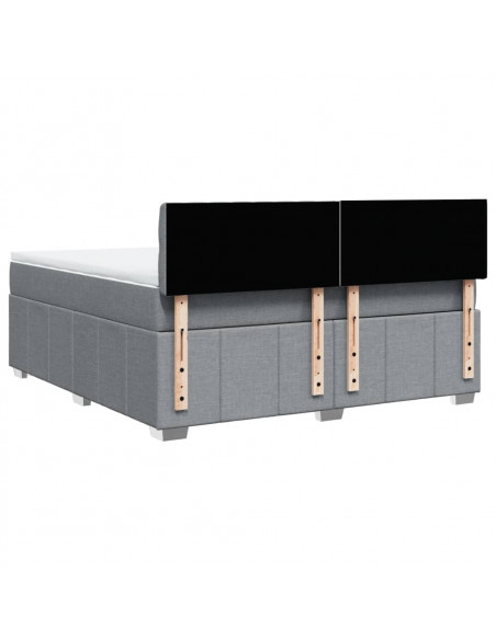Giroletto a Molle con Materasso Grigio Chiaro180x200 cm Tessuto