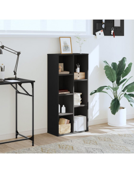 Libreria Nera 50x25x105 cm in Legno Multistrato