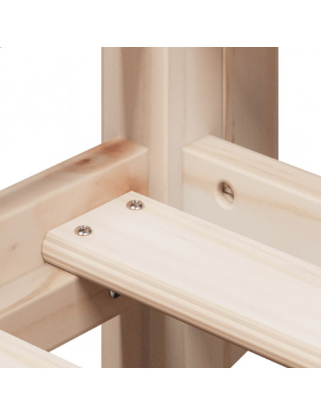Letto a Soppalco con Tetto 90x200 cm in Legno di Pino