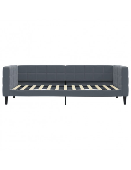 Divano Letto Estraibile Cassetti Grigio Scuro 100x200cm Velluto