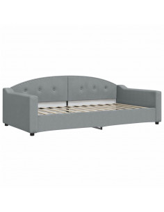 Letto da Giorno Grigio Chiaro 100x200 cm in Tessuto 2