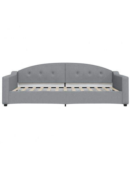 Letto da Giorno Grigio Chiaro 100x200 cm in Tessuto