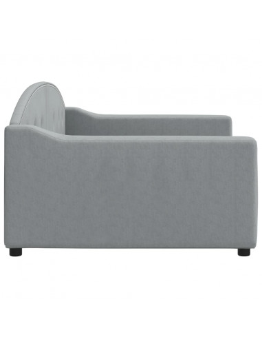 Letto da Giorno Grigio Chiaro 100x200 cm in Tessuto