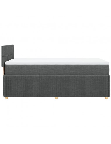 Giroletto a Molle con Materasso Grigio Scuro 90x200 cm Tessuto