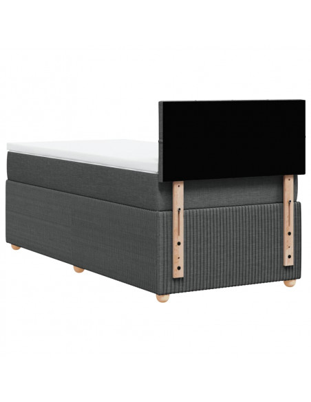 Giroletto a Molle con Materasso Grigio Scuro 90x200 cm Tessuto