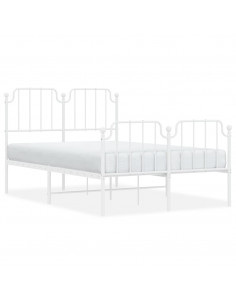 Giroletto con Testiera e Pediera Metallo Bianco 120x200 cm 2