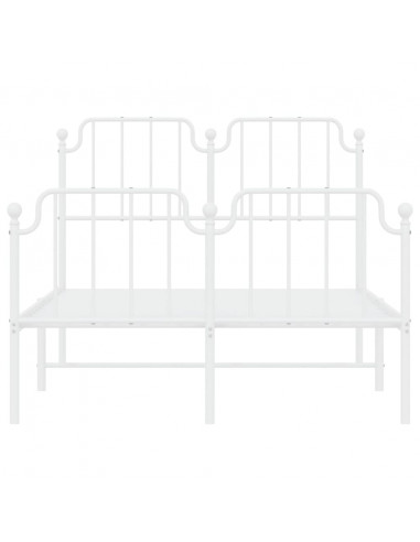 Giroletto con Testiera e Pediera Metallo Bianco 120x200 cm