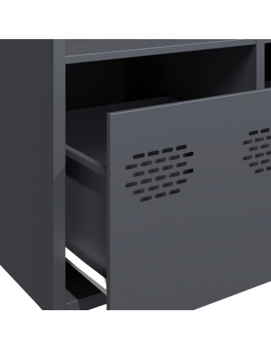 Credenza Antracite 101,5x39x103,5 cm Acciaio