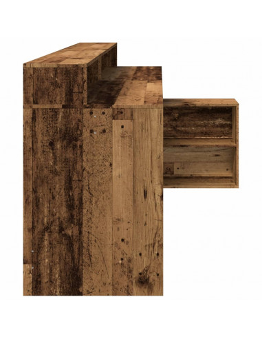 Scrivania con Luci LED Legno Antico 200x104x91 cm in Truciolato