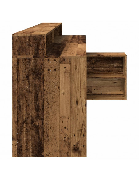 Scrivania con Luci LED Legno Antico 200x104x91 cm in Truciolato