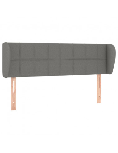 Testiera ad Orecchio Grigio Scuro 147x23x78/88 cm in Tessuto