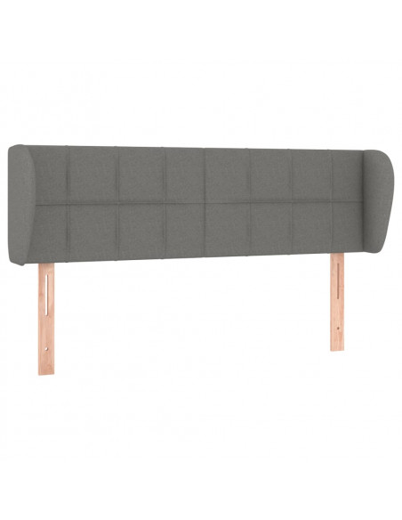 Testiera ad Orecchio Grigio Scuro 147x23x78/88 cm in Tessuto
