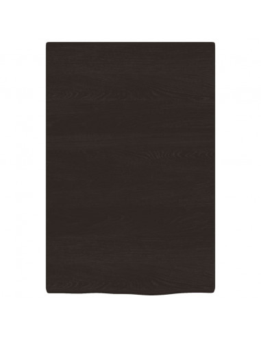 Piano Bagno Marrone Scuro 40x60x2 cm Legno Massello Trattato