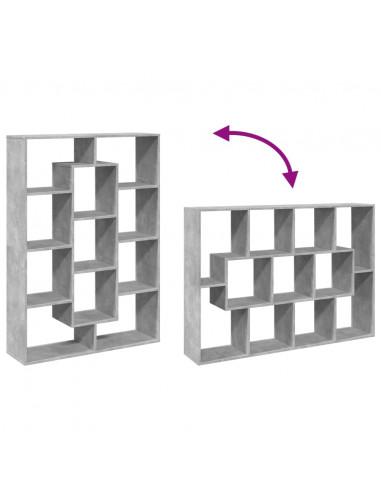 Libreria Grigio Cemento 102x29x143 cm in Legno Multistrato