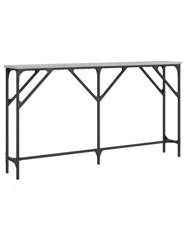 Tavolo Consolle Grigio Sonoma 140x23x75 cm in Legno Multistrato