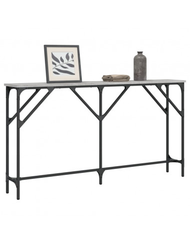 Tavolo Consolle Grigio Sonoma 140x23x75 cm in Legno Multistrato