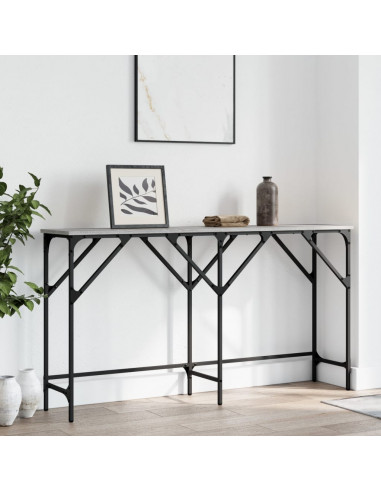 Tavolo Consolle Grigio Sonoma 140x29x75 cm in Legno Multistrato