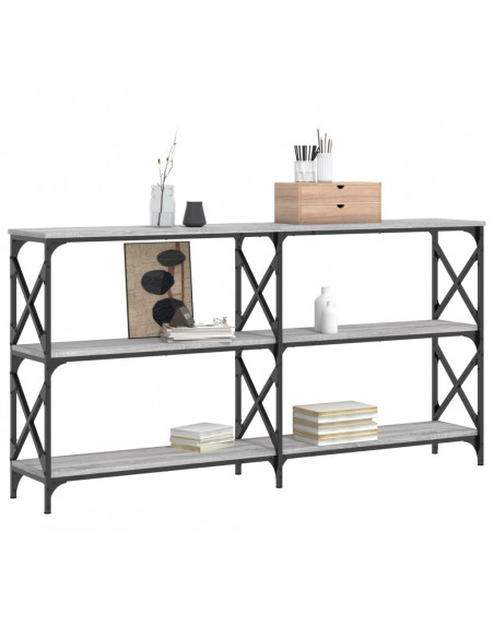 Tavolo Consolle Grigio Sonoma 156x28x80,5 cm Legno Multistrato