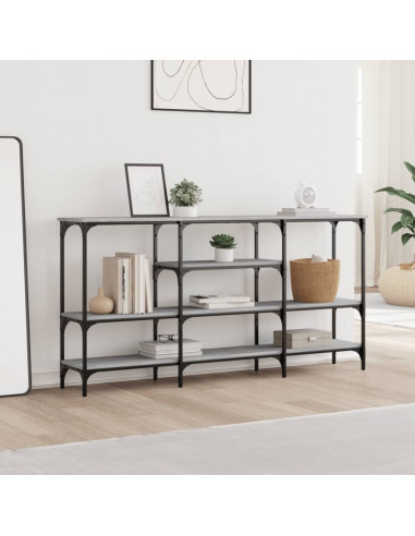 Tavolo Consolle Grigio Sonoma 160x29x80 cm in Legno Multistrato
