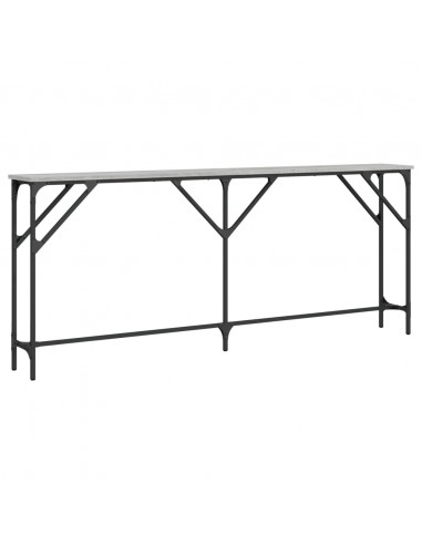 Tavolo Consolle Grigio Sonoma 180x23x75 cm in Legno Multistrato