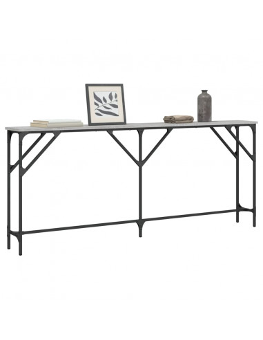 Tavolo Consolle Grigio Sonoma 180x23x75 cm in Legno Multistrato