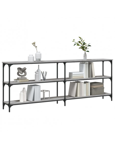 Tavolo Consolle Grigio Sonoma 200x29x75 cm in Legno Multistrato