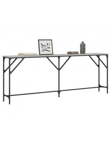 Tavolo Consolle Grigio Sonoma 200x29x75 cm in Legno Multistrato