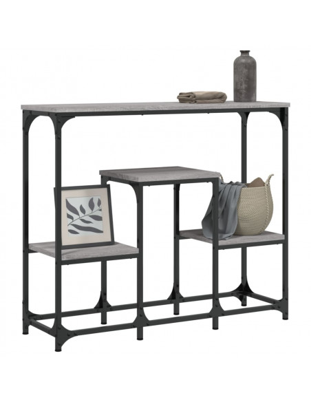 Tavolo Consolle Grigio Sonoma 89,5x28x76cm in Legno Multistrato