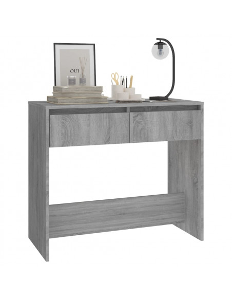 Tavolo Consolle Grigio Sonoma 89x41x76,5 cm in Acciaio