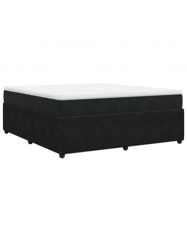 Giroletto a Molle con Materasso Nero 180x200 cm in Velluto