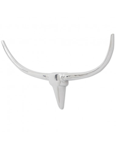 Decorazione da Parete Testa di Toro in Alluminio Argento 96 cm