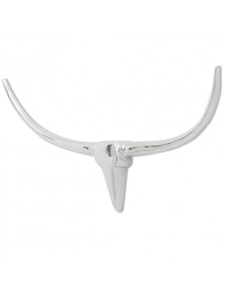 Decorazione da Parete Testa di Toro in Alluminio Argento 96 cm
