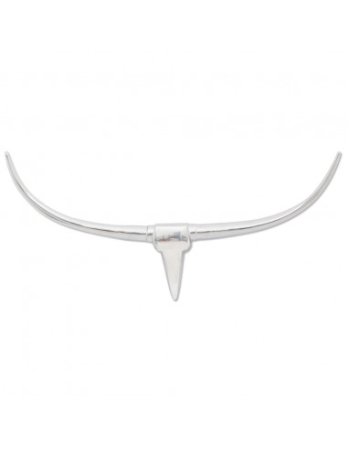 Decorazione da Parete Testa di Toro in Alluminio Argento 96 cm