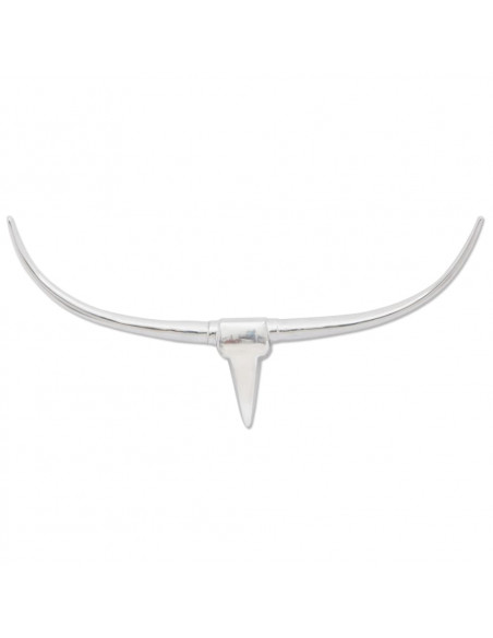 Decorazione da Parete Testa di Toro in Alluminio Argento 96 cm